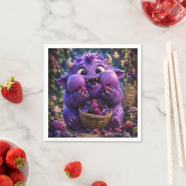 Guardanapo De Papel Fantasia de Monstro Fofo Bandido de Frutas Arte Fl