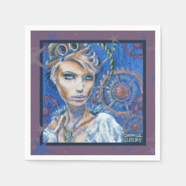 Guardanapo De Papel Fantasia Fantástica Vencedora de Steampunk Retrato