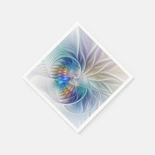 Guardanapo De Papel Fantasia Floral, Flor Abstracta Colorida Fractal