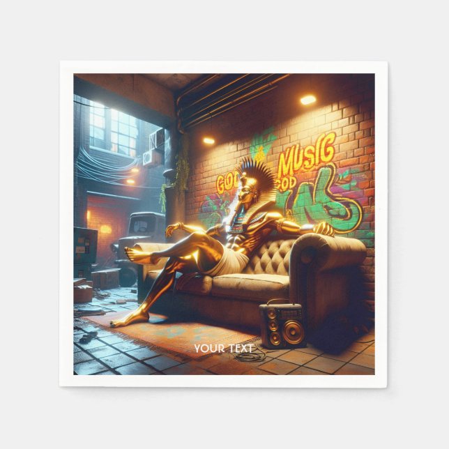 Guardanapo De Papel Fantasia, Linda Música de Deus Egípcia. (Frente)