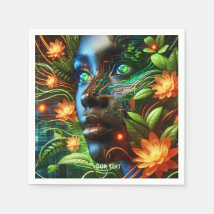 Guardanapo De Papel Fantasia Menina Laranja Verde Fofa