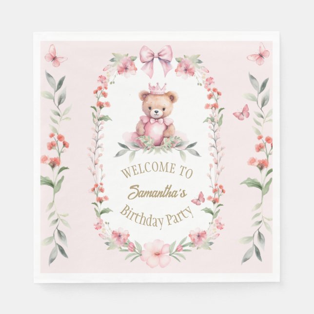 Guardanapo De Papel Fantasias Flóridas Rosa De Aniversário E Abraços D (Frente)