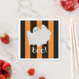 Guardanapo De Papel Fantasma Bonita Halloween Napkins Laranja Black St
