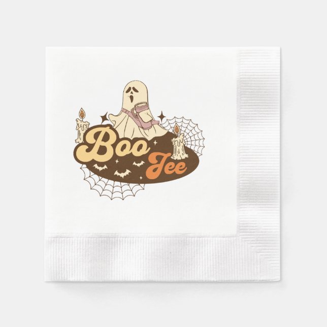 Guardanapo De Papel Fantasma Boo-Jee Halloween engraçado (Frente)