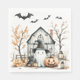 Guardanapo De Papel Fantasma Branco e Laranja, de outono