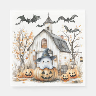 Guardanapo De Papel Fantasma Branco e Laranja, de outono