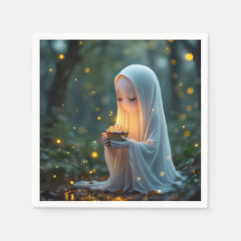 Guardanapo De Papel Fantasma com Cupcake de aniversário