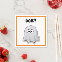 Guardanapo De Papel Fantasma Confuso Diz "Oob?" Desenho Animado Divert