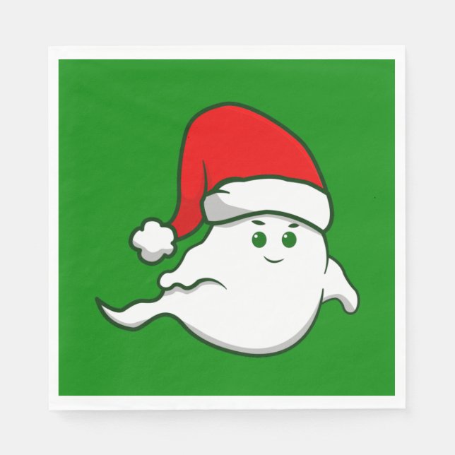 Guardanapo De Papel Fantasma de Natal feio assustador verde assustador (Frente)