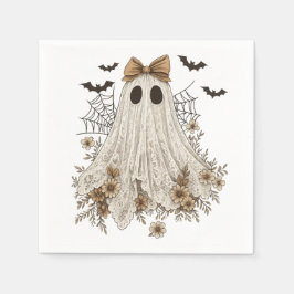 Guardanapo De Papel Fantasma de Renda Elegante com Laço | Fantasma Flo