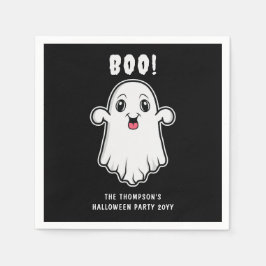 Guardanapo De Papel Fantasma do Halloween Boo com Texto Personalizado 