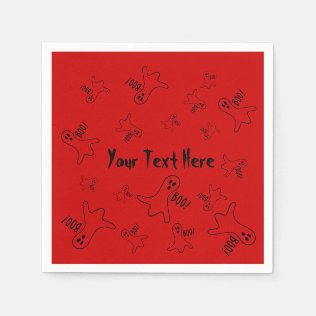 Guardanapo De Papel fantasma preto engraçado gritando bô para o hallow (Frente)