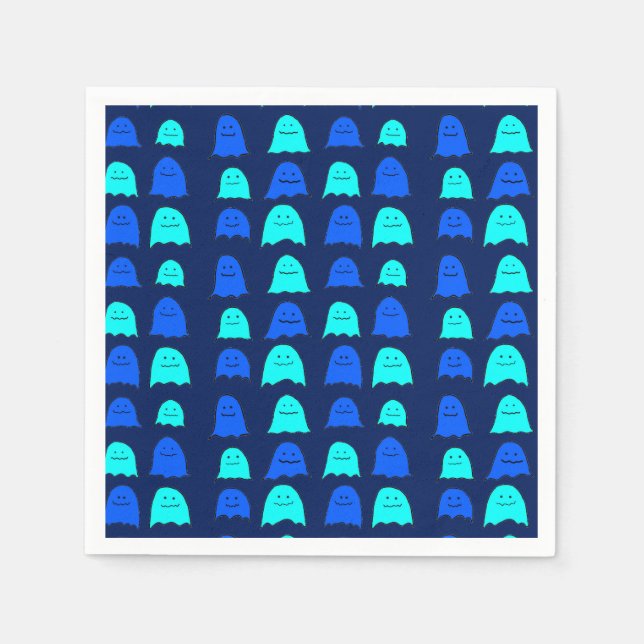 Guardanapo De Papel Fantasmas Azuis do Halloween (Frente)
