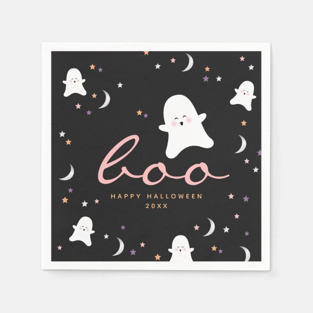 Guardanapo De Papel Fantasmas bonitos Boo Halloween (Frente)