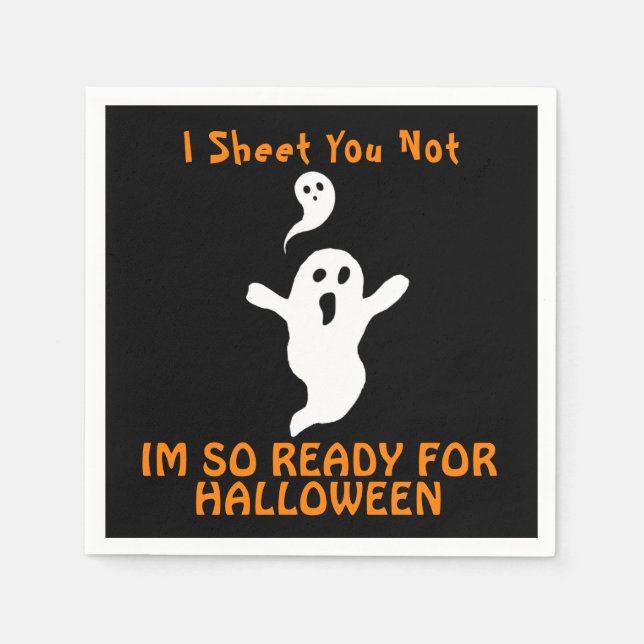 Guardanapo De Papel Fantasmas prontos para o Halloween Napkins (Frente)