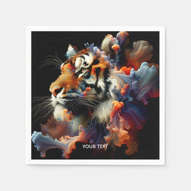Guardanapo De Papel Fantasy Abstrato Tiger Head (Frente)