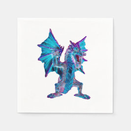 Guardanapo De Papel Fantasy Aqua Dragon x 50