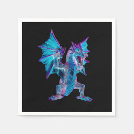 Guardanapo De Papel Fantasy Aqua Dragon x 50