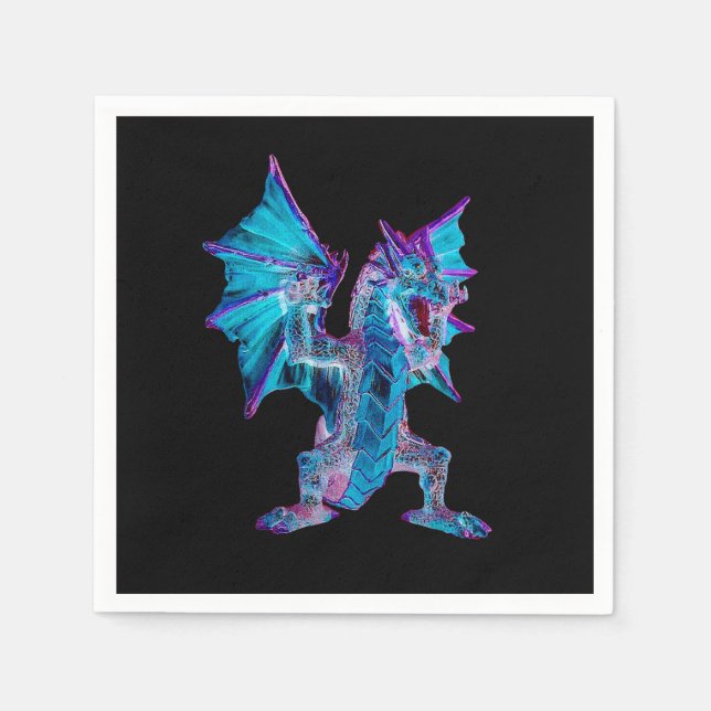 Guardanapo De Papel Fantasy Aqua Dragon x 50 (Frente)