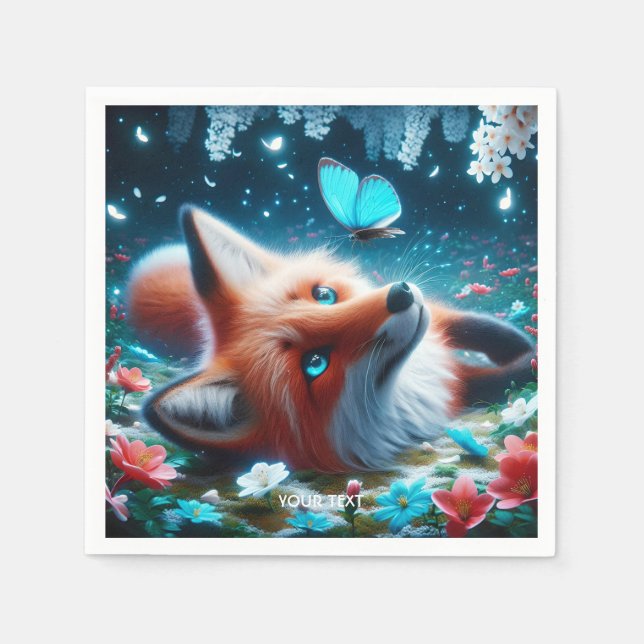 Guardanapo De Papel Fantasy Bela Borboleta Fox Night (Frente)