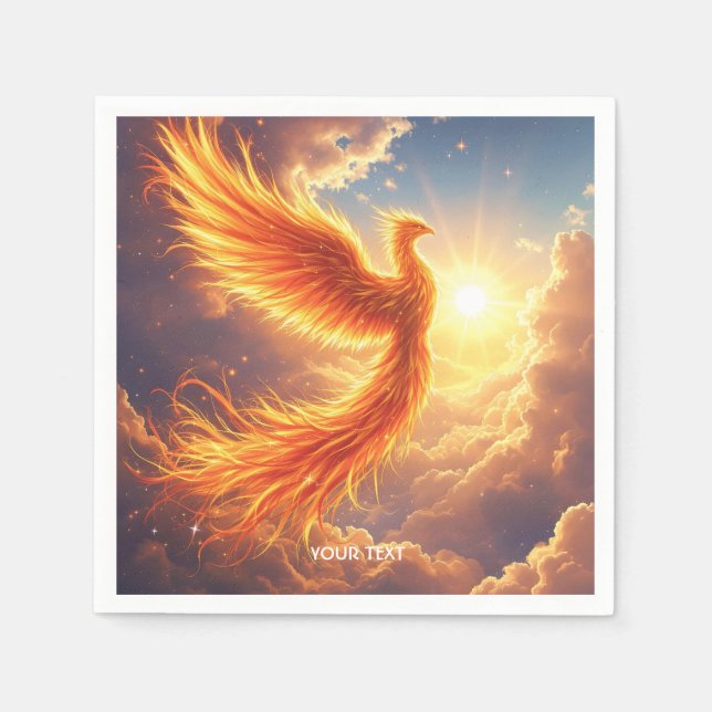 Guardanapo De Papel Fantasy Cuja Flaming Phoenix Sobe (Frente)