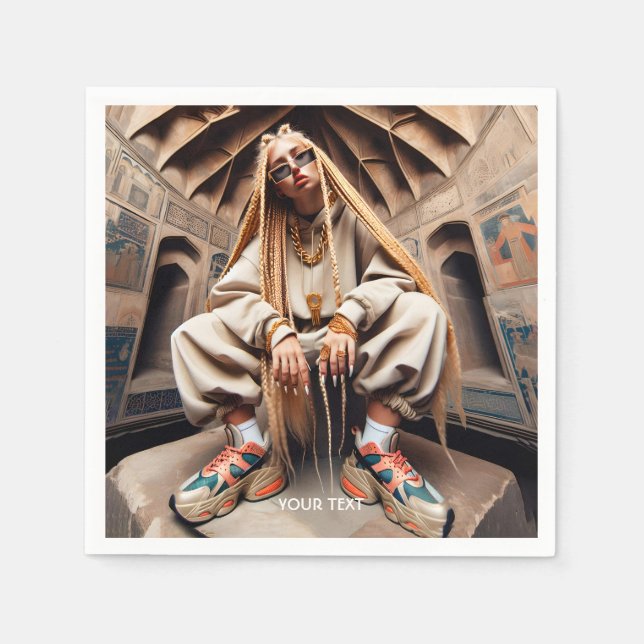 Guardanapo De Papel Fantasy Cuja Garota Longa Cabeça (Frente)