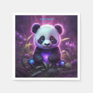 Guardanapo De Papel Fantasy Cuja Panda Roxa Roxa