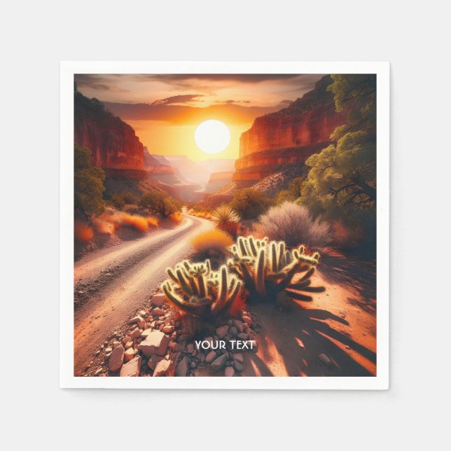 Guardanapo De Papel Fantasy Curioso Sol Desert Sunset (Frente)