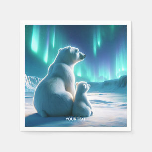 Guardanapo De Papel Fantasy Cute Bears Aurora Borealis