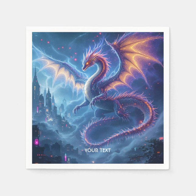 Guardanapo De Papel Fantasy Cute Blue Dragon City (Frente)