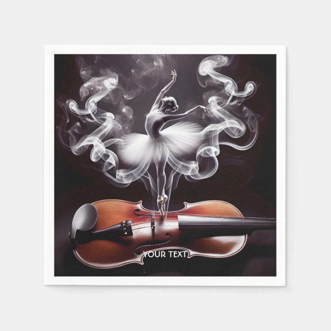 Guardanapo De Papel Fantasy Cute Dancing Ballerina Violin (Frente)