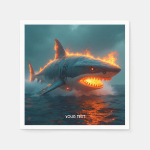 Guardanapo De Papel Fantasy Cute Fire Shark Sea