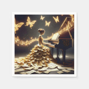Guardanapo De Papel Fantasy Cute Girl Tocando Piano