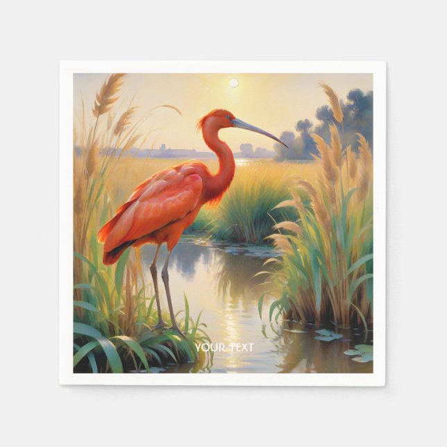 Guardanapo De Papel Fantasy Cute Scarlet Ibis Evening (Frente)