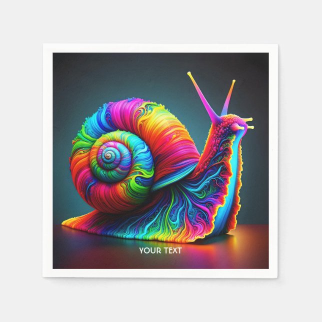 Guardanapo De Papel Fantasy Cute Snail Muitas Cores (Frente)