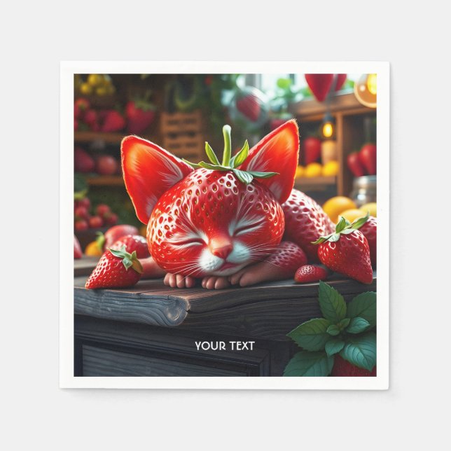 Guardanapo De Papel Fantasy Cute Strawberry Lovten (Frente)