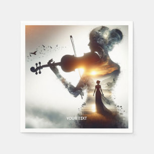 Guardanapo De Papel Fantasy Cute Violin Girl Sun