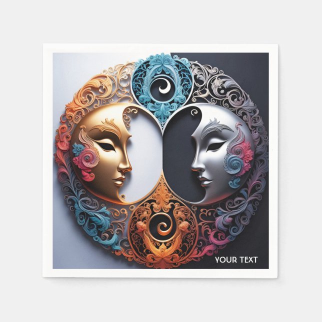 Guardanapo De Papel Fantasy Cute Vivid Day Night Filigree (Frente)