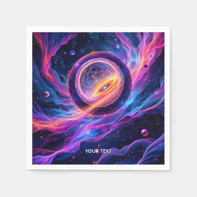 Guardanapo De Papel Fantasy - Estrelas bonitas do Espaço Abstrato (Frente)