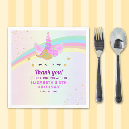 Guardanapo De Papel Fantasy Unicorn Birthday Girl Party