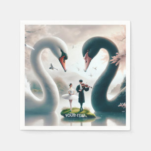 Guardanapo De Papel Fantasy White Swans Bonitos