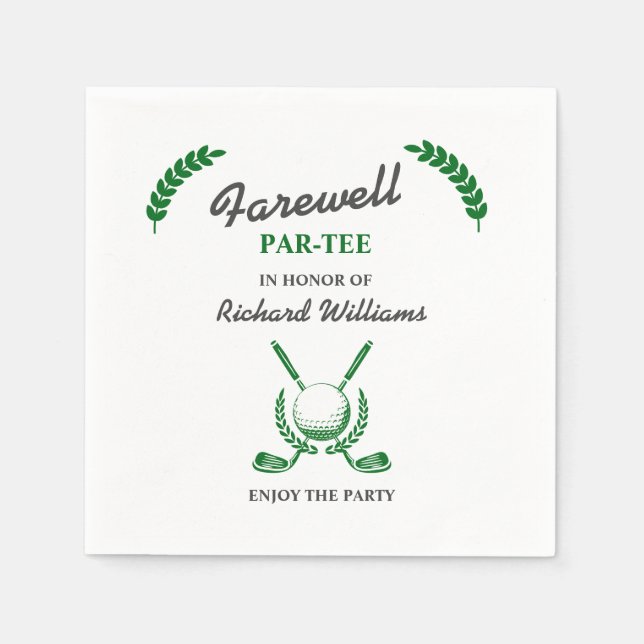 Guardanapo De Papel Farewell Retirement Golf Club Wreath Themed Party (Frente)