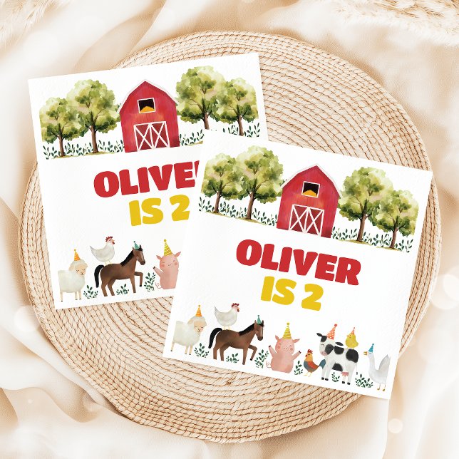 Guardanapo De Papel Farm Birthday Napkins (Criador carregado)