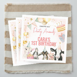 Guardanapo De Papel Farm Party Animals Birthday Party Square