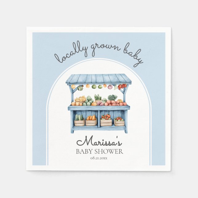 Guardanapo De Papel Farmers Market Boy Baby Shower (Frente)