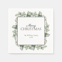 Guardanapo De Papel Farmhouse Rustic Greenery Feliz Natal