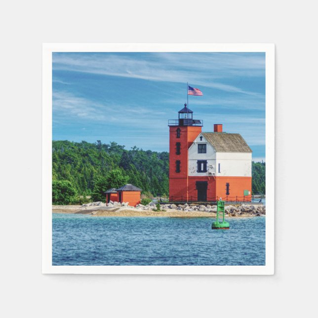 Guardanapo De Papel Farol da Ilha Round (Frente)