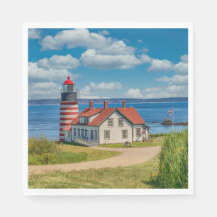 Guardanapo De Papel Farol de Cabeça de Quoddy Oeste, Lubec, Maine