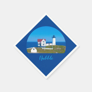 Guardanapo De Papel Farol de Maine Azul-Azul Nubble