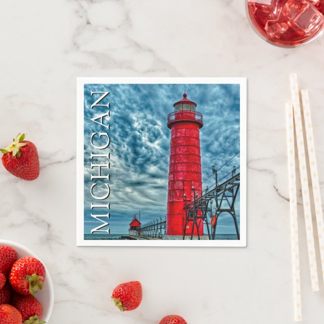 Guardanapo De Papel Farol Grand Haven | Michigan (Insitu)